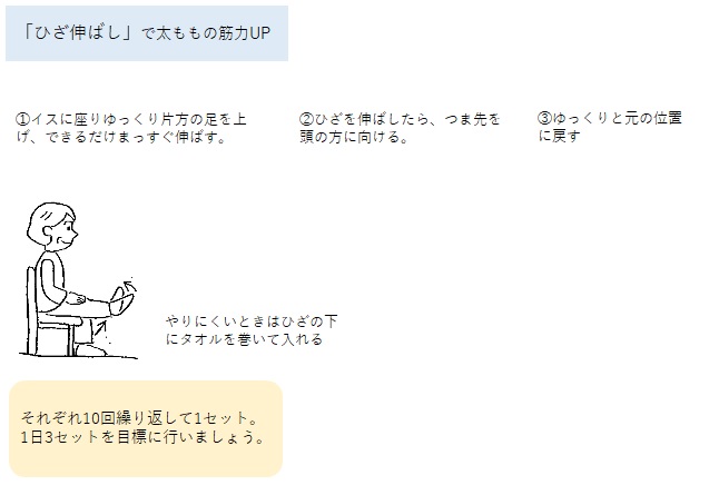 ひざ伸ばし運動 ひざ伸ばし運動